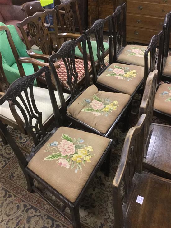Set of 6 Chippendale style carved mahogany dining chairs